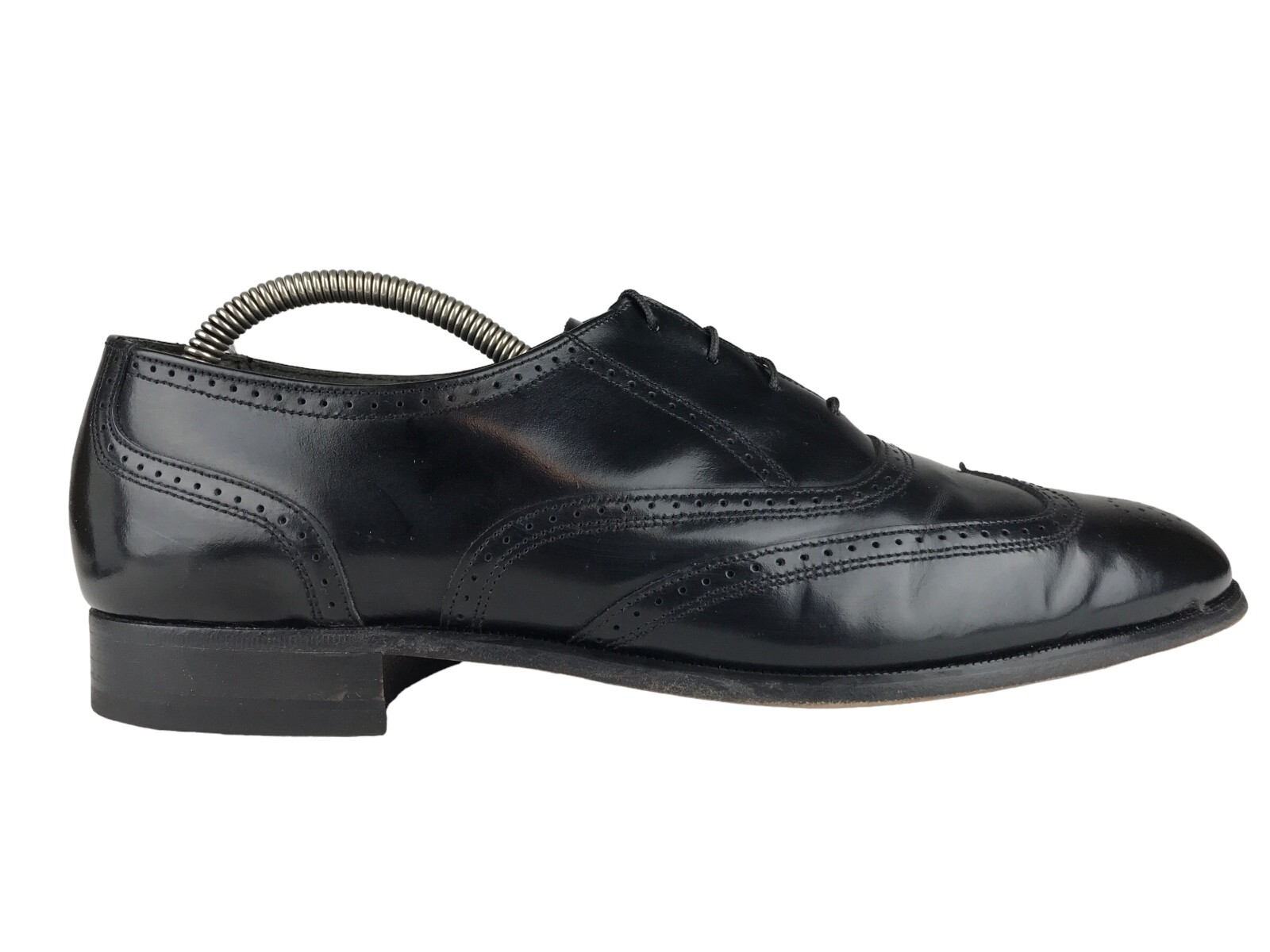 Bostonian Mens Black Leather Almond Toe Wingtip Oxford Dress Shoes Size US 11.5M