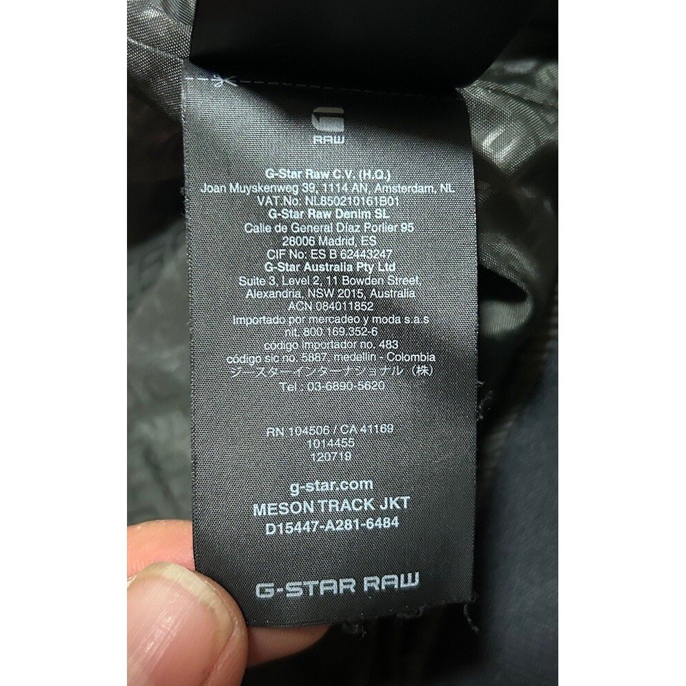 G-Star Raw Men’s Dark Black Meson Full Zip Track Jacket Cafe Racer Members Only