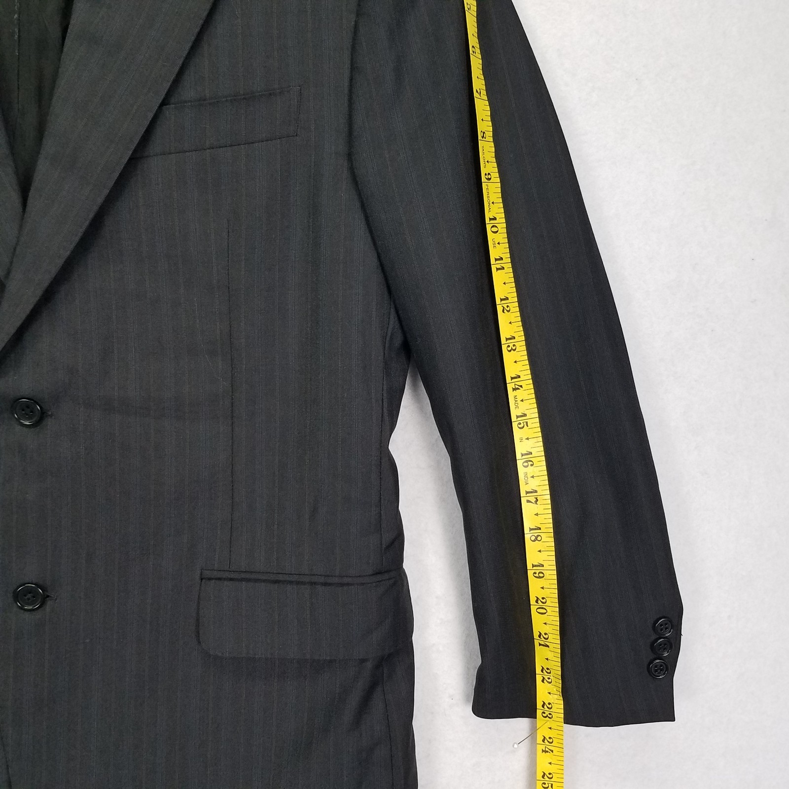Canali Proposta Mens US 40R EU 50R Gray Pinstripe Wool Suit Jacket Italy Vtg