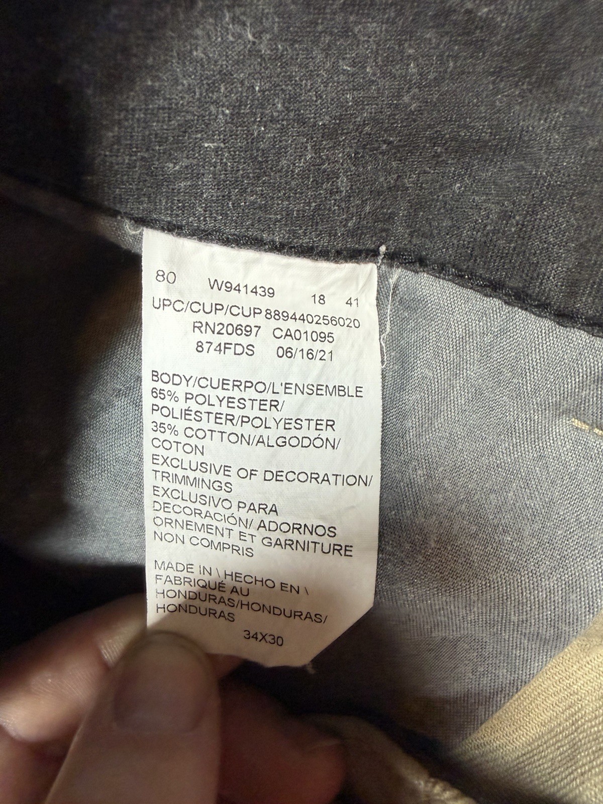 Dickies Original Fit Men’s Workwear Pants Khaki 34×30 Straight Leg 874 Flex