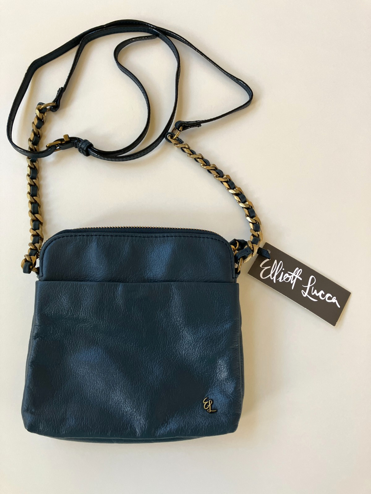 Elliott Lucca Zoe Small Leather Crossbody Bag Purse Blue NWT ARV 78