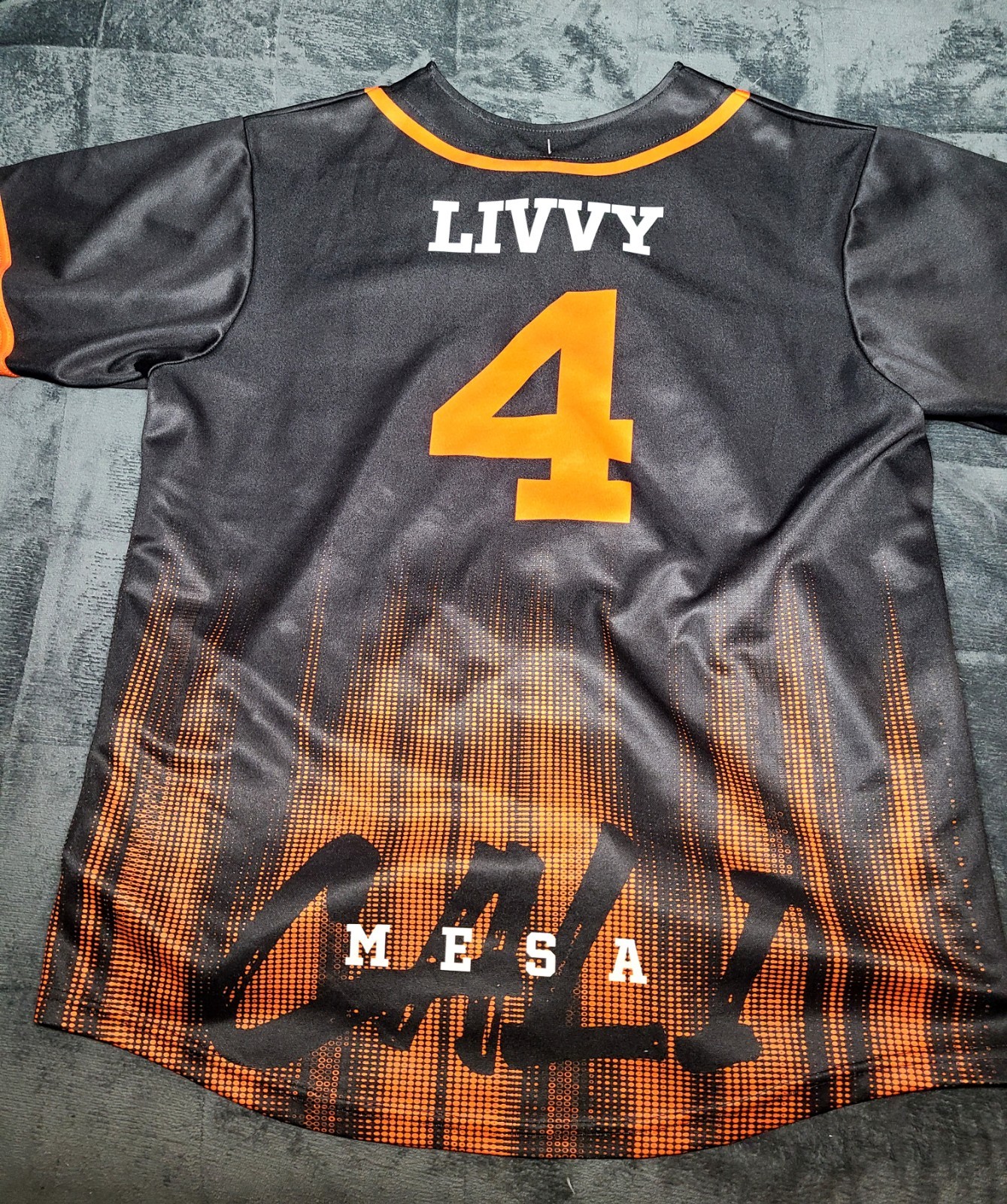 Illusive Apparel Custom Baseball Jersey Black Orange Cali Mesa Crush Livvy 4 AXL