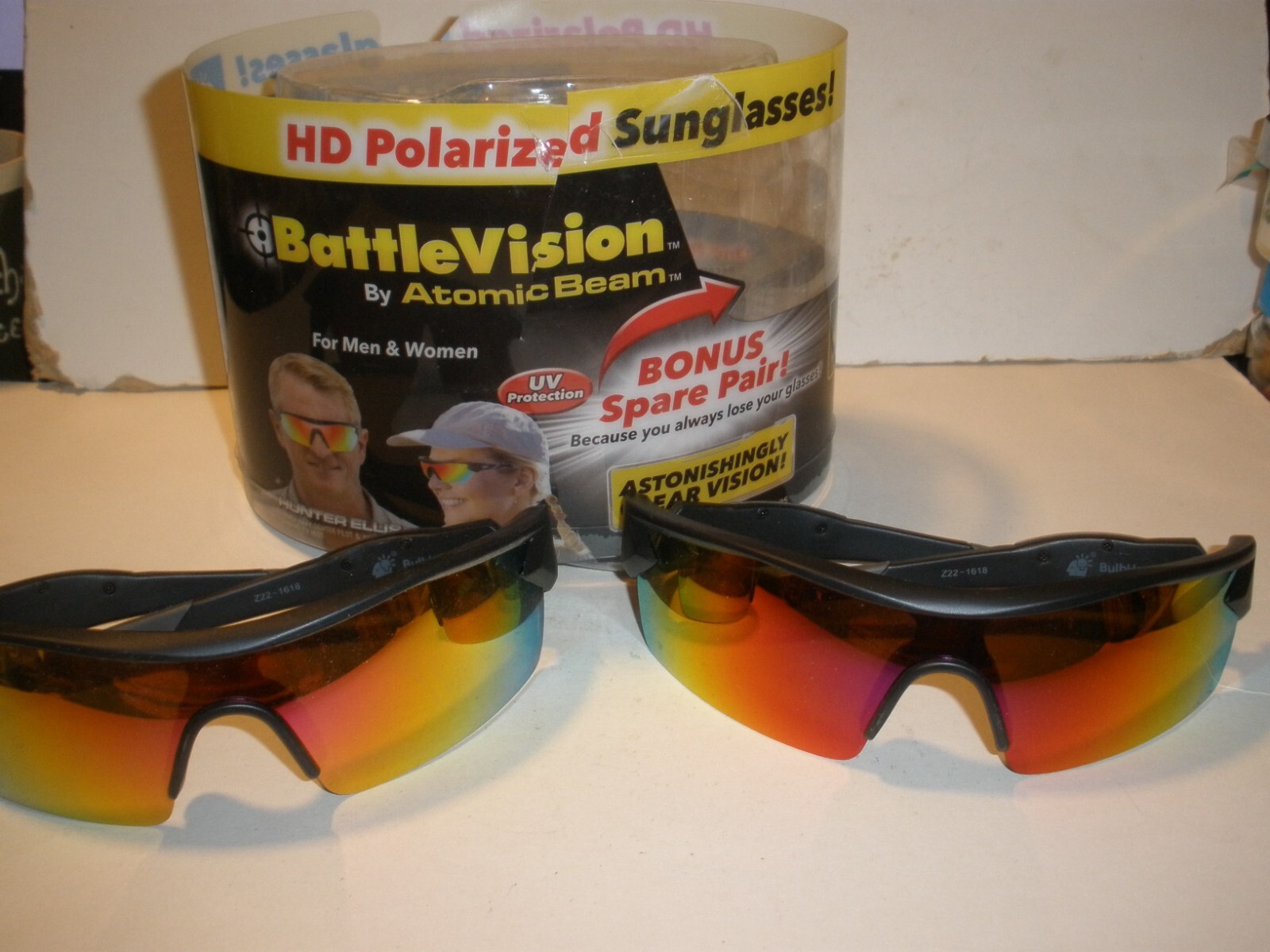 Lot of 2 Battle Vision by Atomic Beam HD Polarized Sunglasses