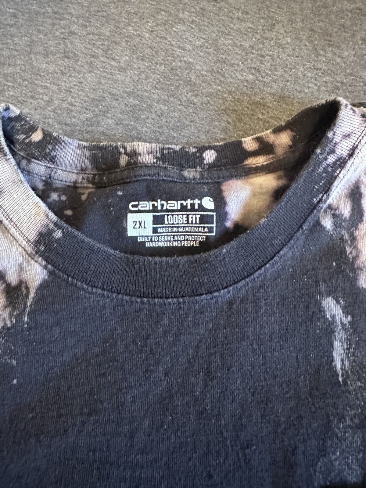 Carhartt Mens Black Tie Dye Pocket Tee Size XXL