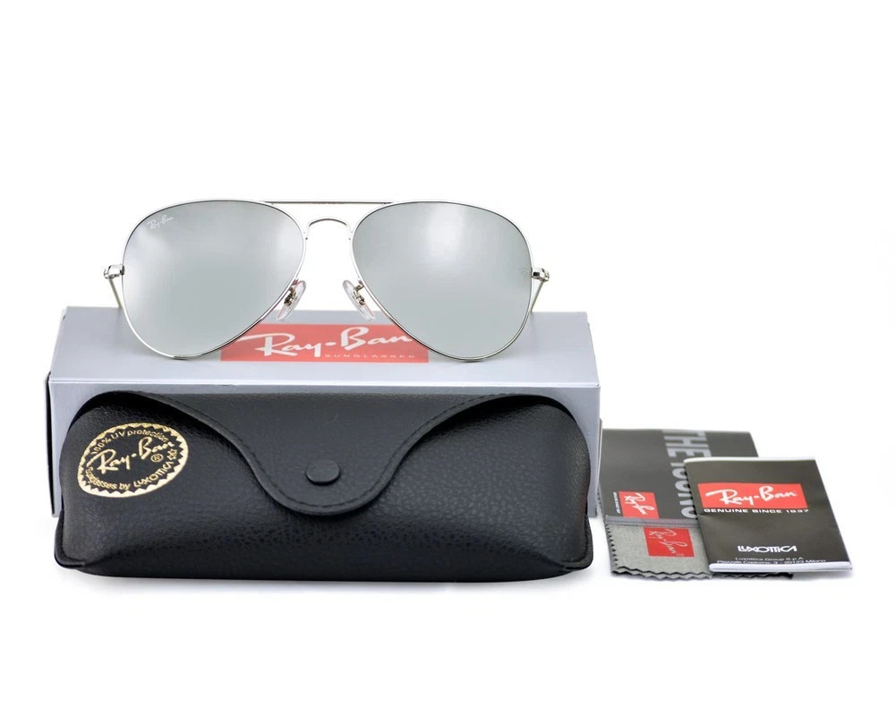 Ray-Ban RB3025 Aviator Mirror Silver Frame Silver Mirror Lens 58mm Unisex