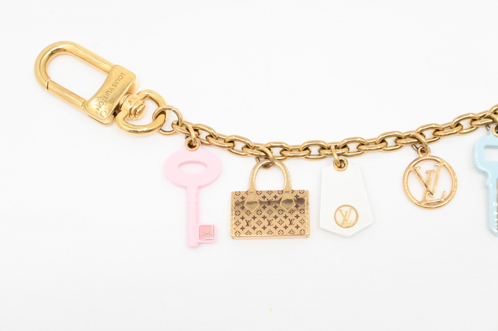 Authentic Louis Vuitton Bag Charm Chain Iconix M01372