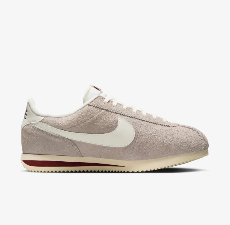 Nike Cortez SE Suede Sail Coconut Milk Dark Team Red HF3142-001 Men Sneakers