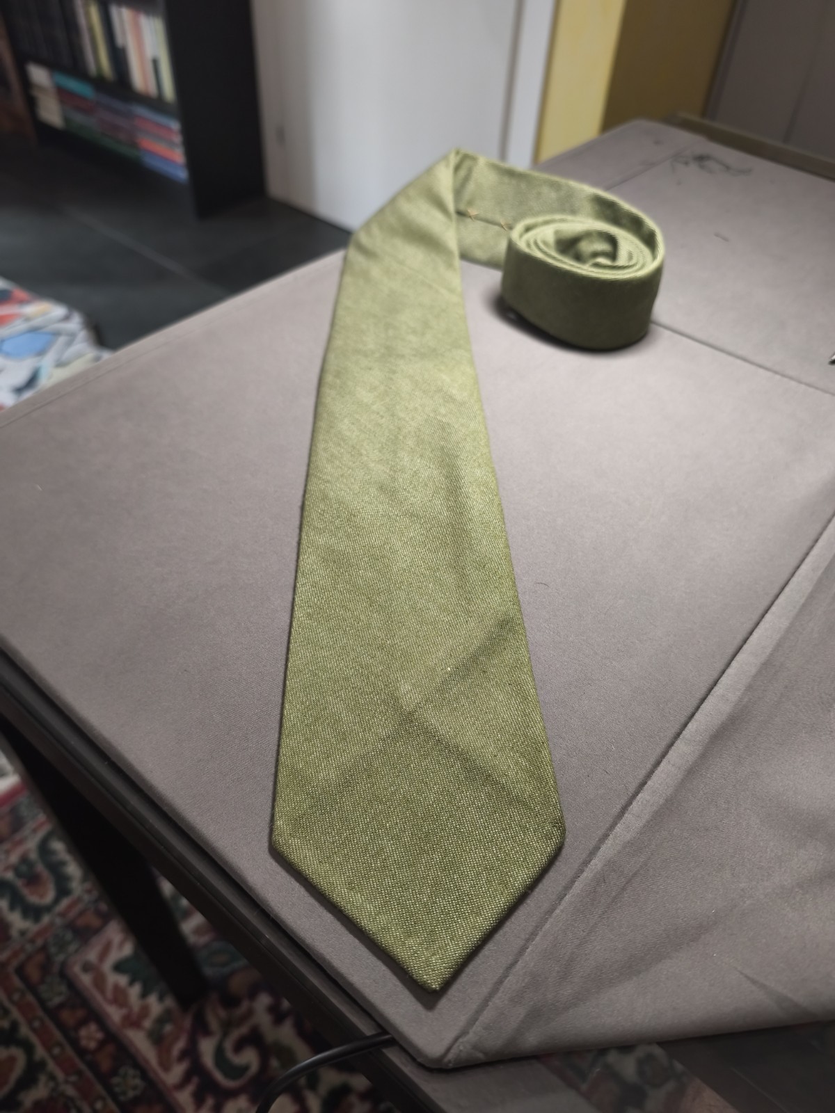 A. Di Capua Napoli – Khaki Solid Color Cotton Tailored Tie