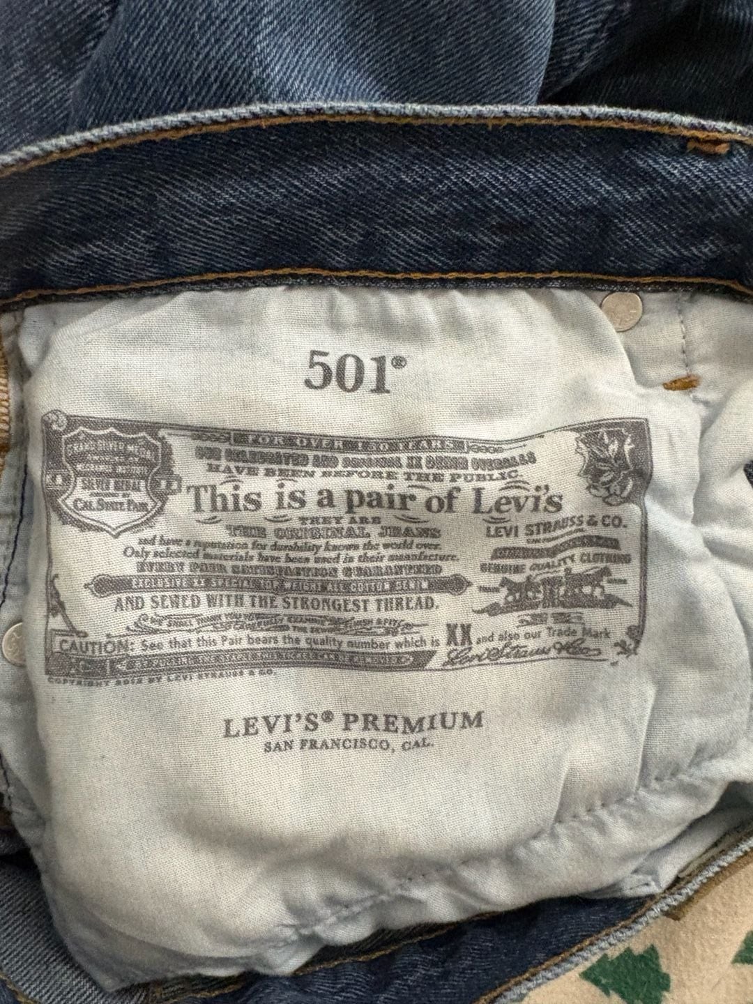 Levi’s Premium 501 ’90s Dark Wash Button Fly Straight Leg Jeans