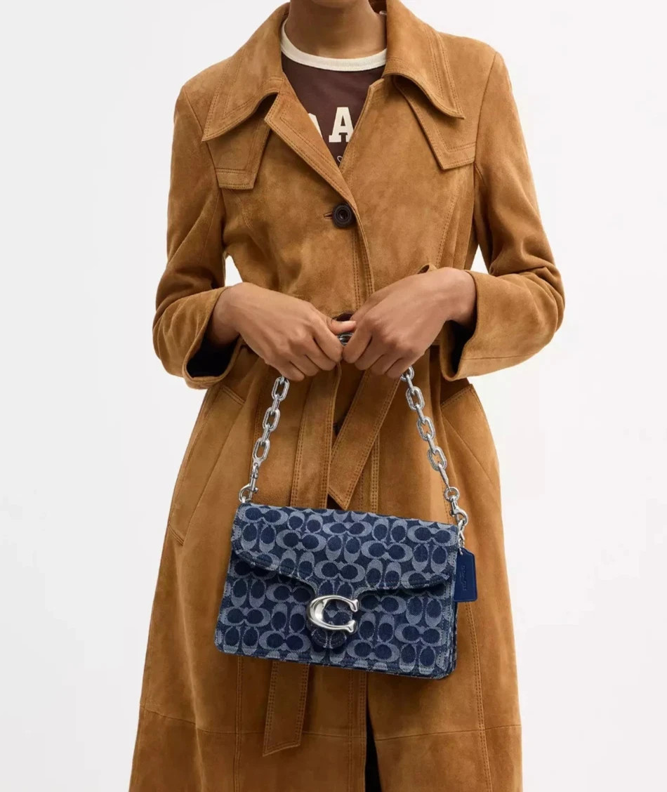 Coach Chain Tabby Shoulder Bag In Signature Denim CAN15