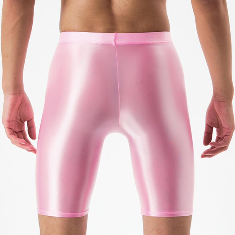 Men’s Wet Look Shiny Satin Tights Underwear Bulge Pouch Boxer Shorts Underpants