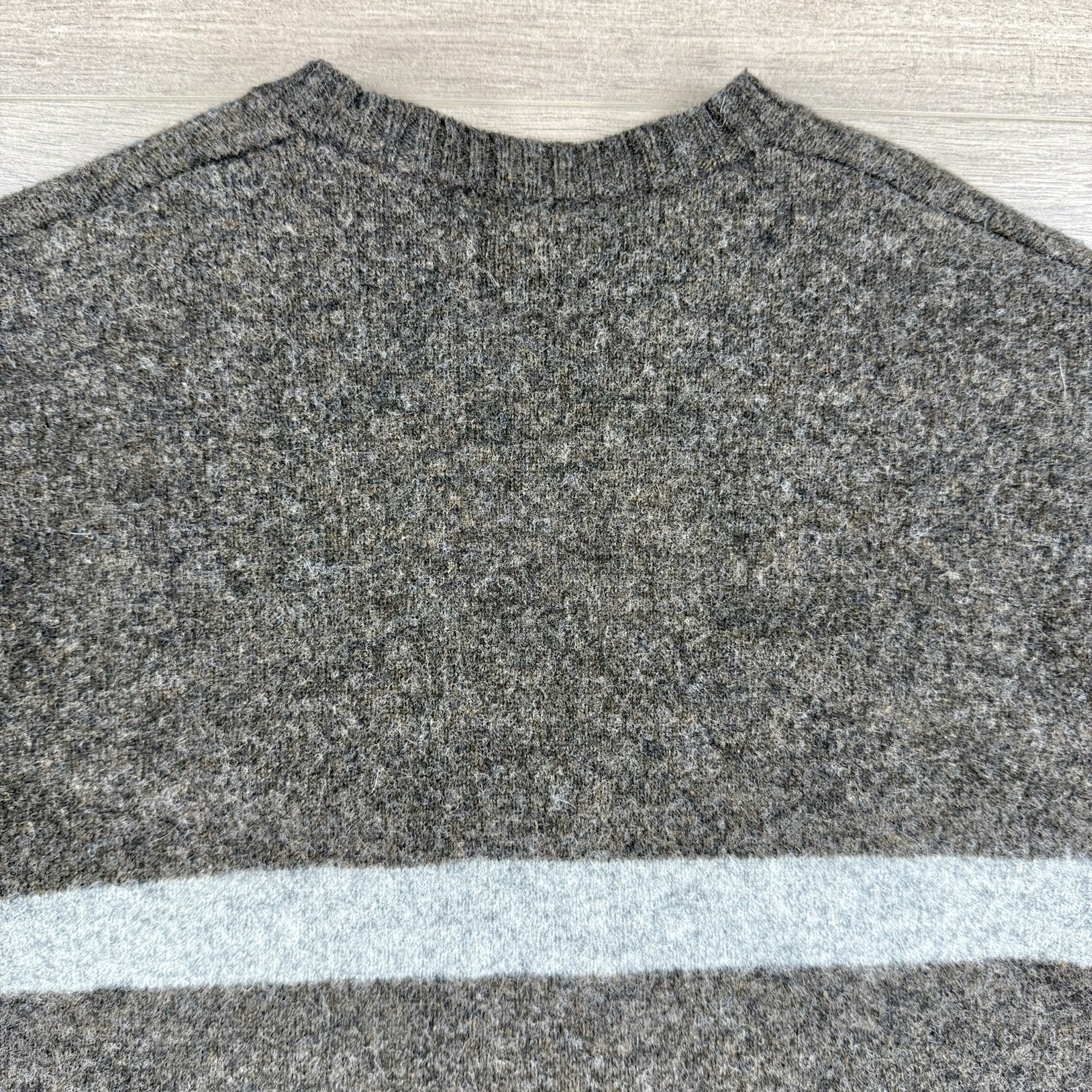 Vintage GAP 100% Lambswool Pullover Sweater Men’s Large Brown Ribbed Cuffs Hem