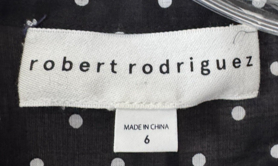 Robert Rodriguez 2-Piece Black & White Polka Dot Sheer Dress with Slip Size 6