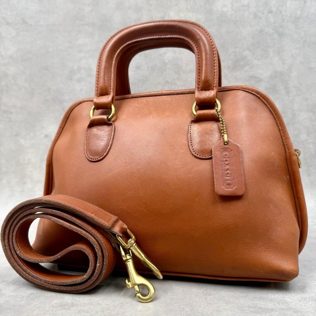 Vintage COACH Leather Brown Mini Boston Satchel Handbag USA Auth