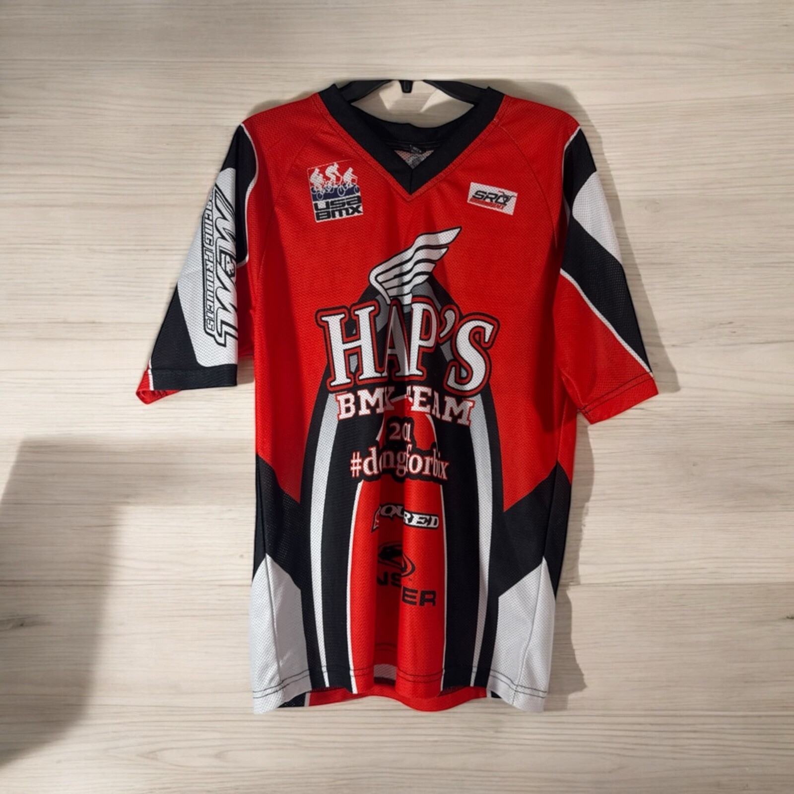 BMX Racing Shirt Sleeve Shirt Hap’s BMX Team Motocross Shirt Medium