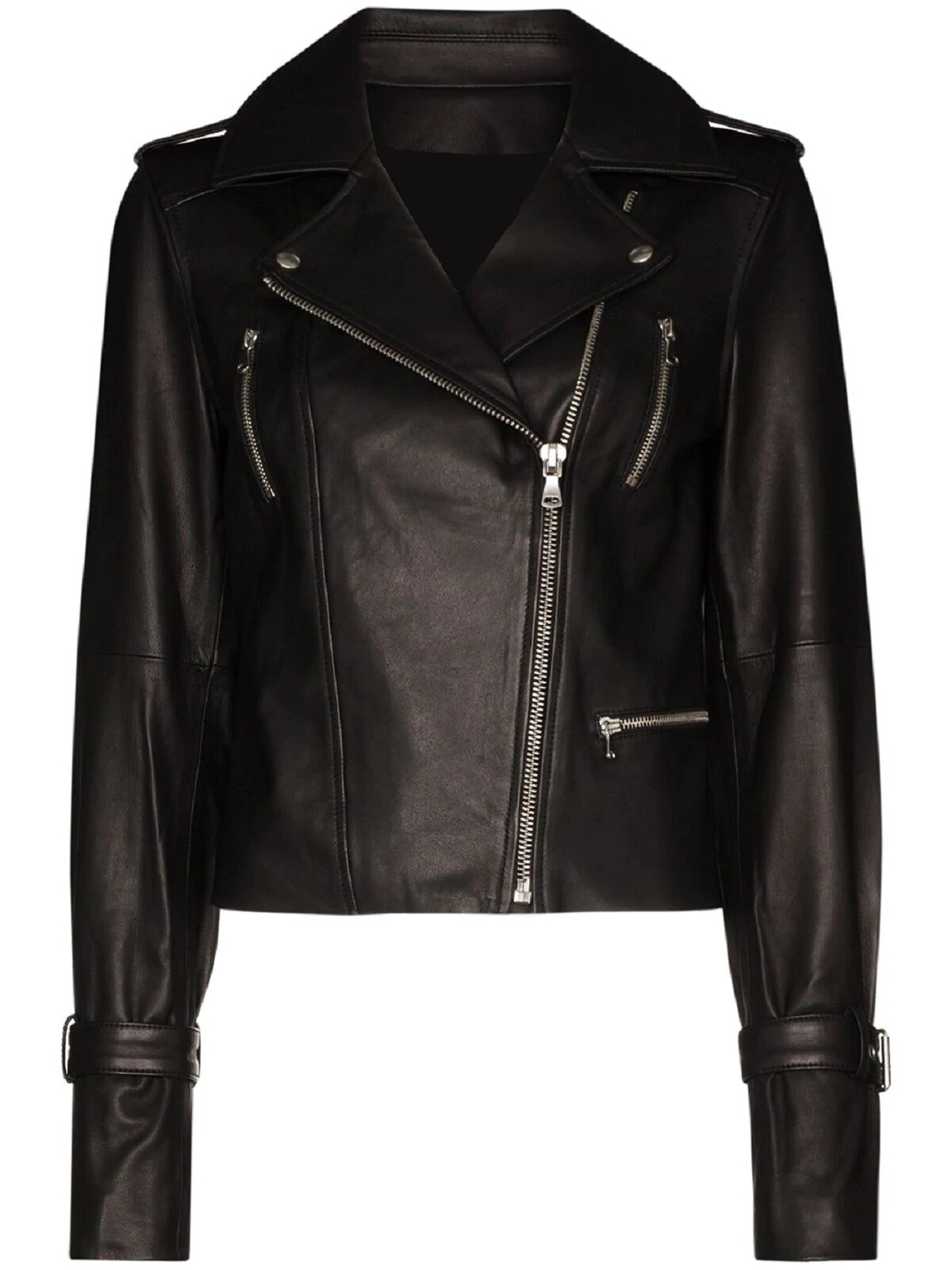 Women Leather Jacket Black Genuine Lambskin Moto Biker Jacket S M L XL XXL – 167