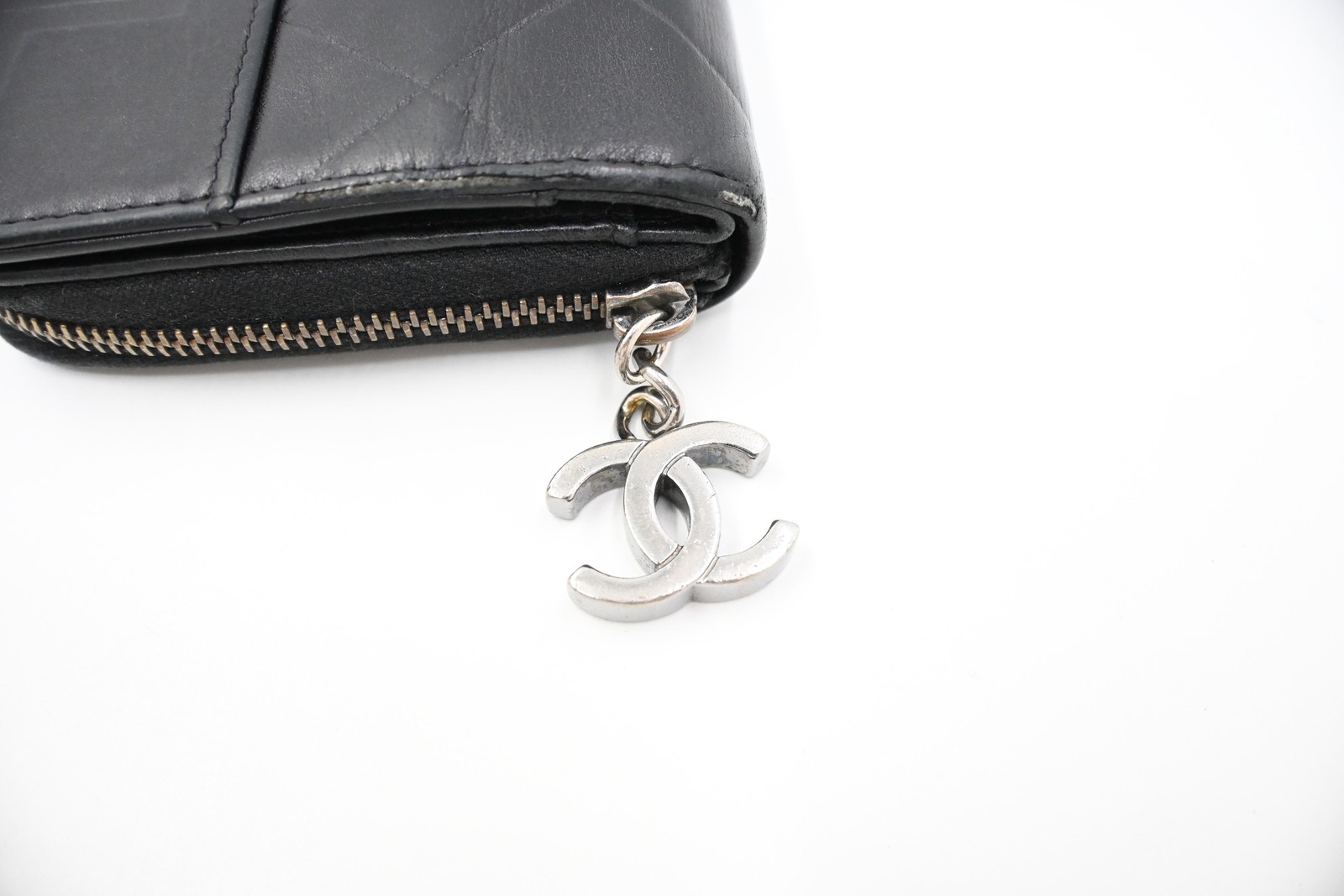 Authentic Chanel Matelassé Purse, Black Leather