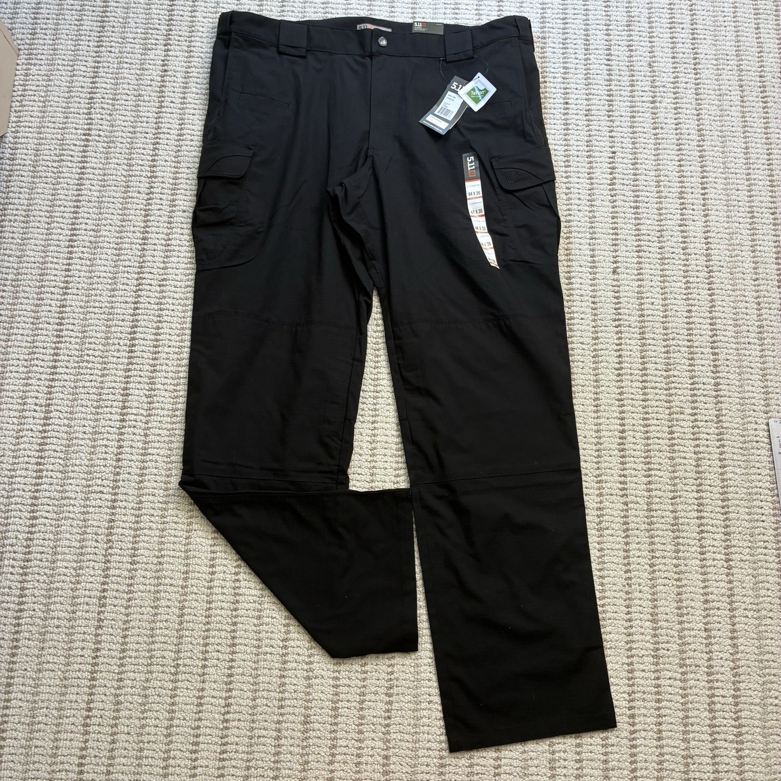 NWT 5.11 Tactical Stryke Black Cargo Pants Double Knee Flex-tac Mens 44×36 Work