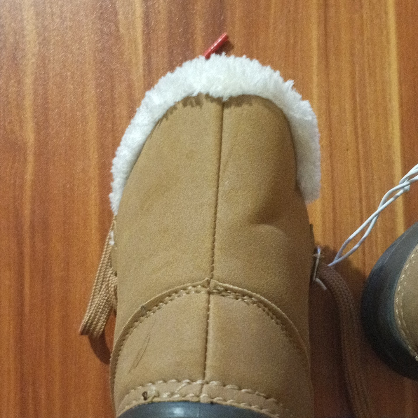Nautica Ayce Youth Boys Snow Boots Tan/Gray Lace Up Faux Fur Lined Size 2M