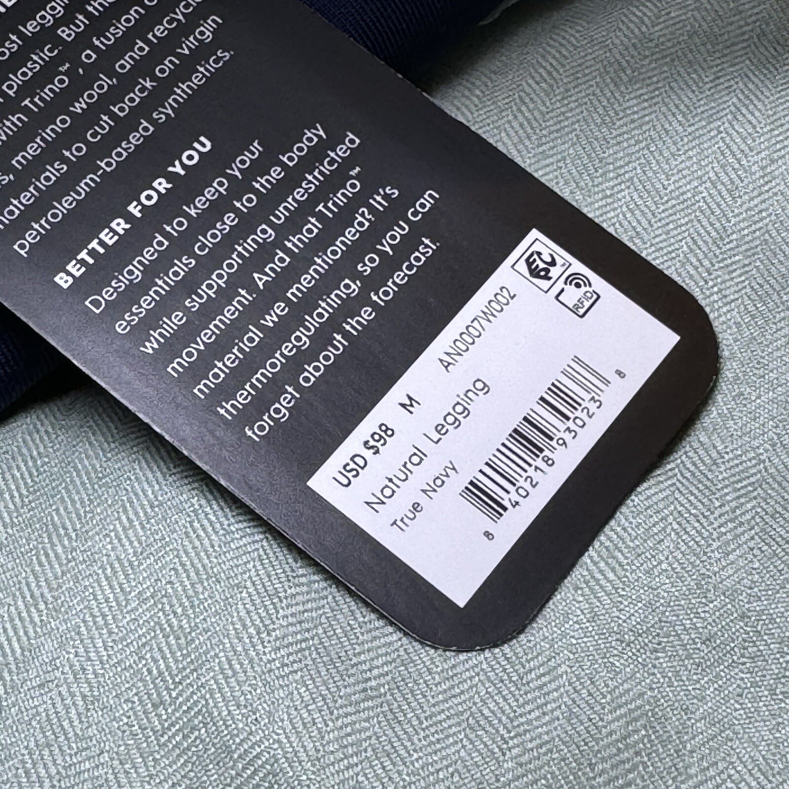 allbirds Women’s Natural Legging True Navy 26.5” Inseam Athletic Gymwear Size M