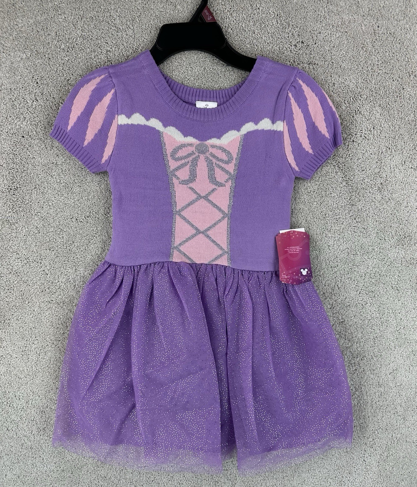 Disney Princess Rapunzel Light Purple Short Sleeve Tulle Dress Kids S (6/6X)