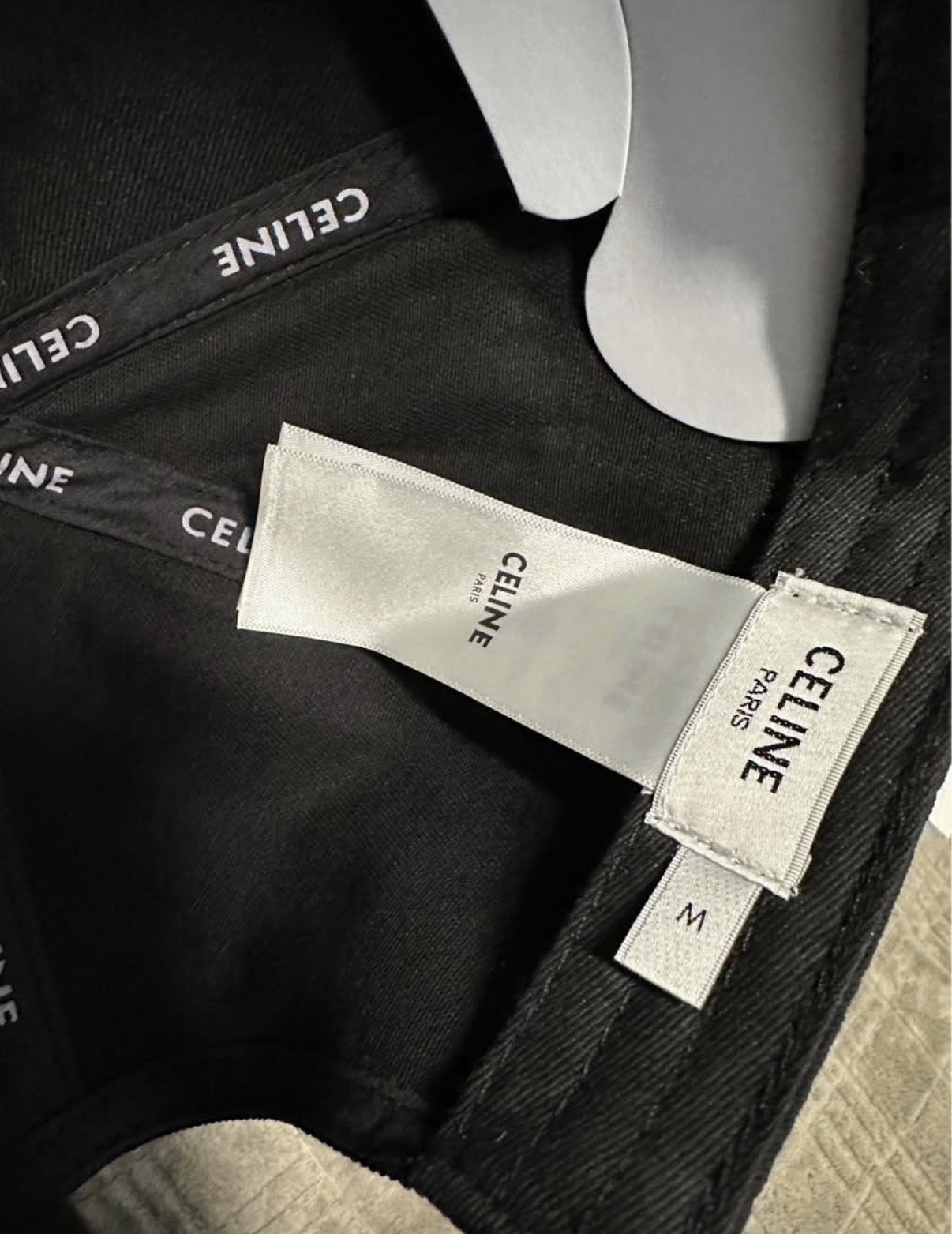 CELINE Black Logo Embroidered Adjustable Cotton Baseball Cap Women’s Size M