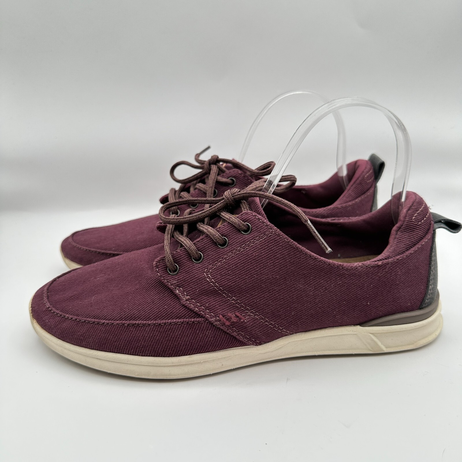 Reef Rover Canvas Sneakers Shoes Womens Size 8.5 Maroon Red Casual Travel Beach