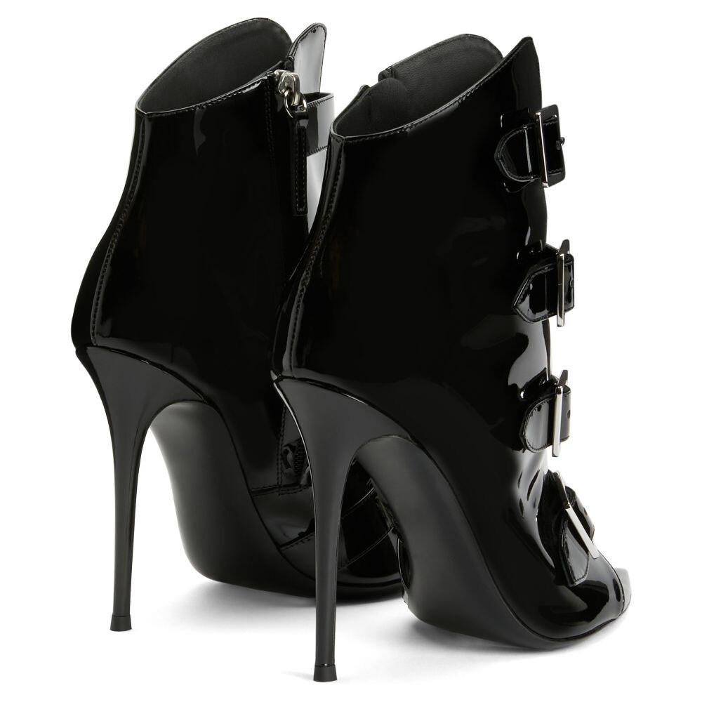 Gladiator Peep Toe Ankle Boots Women’s Patent Shiny Leather High Heel Plus Size