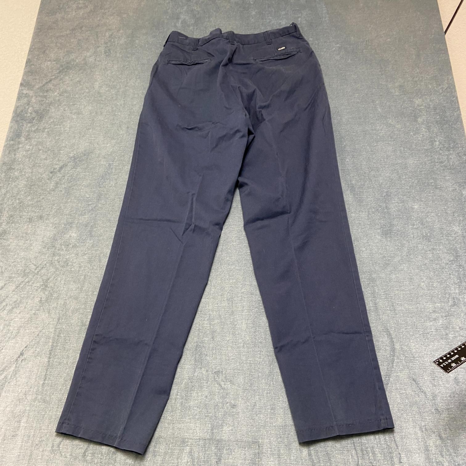 Cintas Comfort Flex Chino Pants Mens 34 Blue Mid Rise Relaxed Fit Straight Leg
