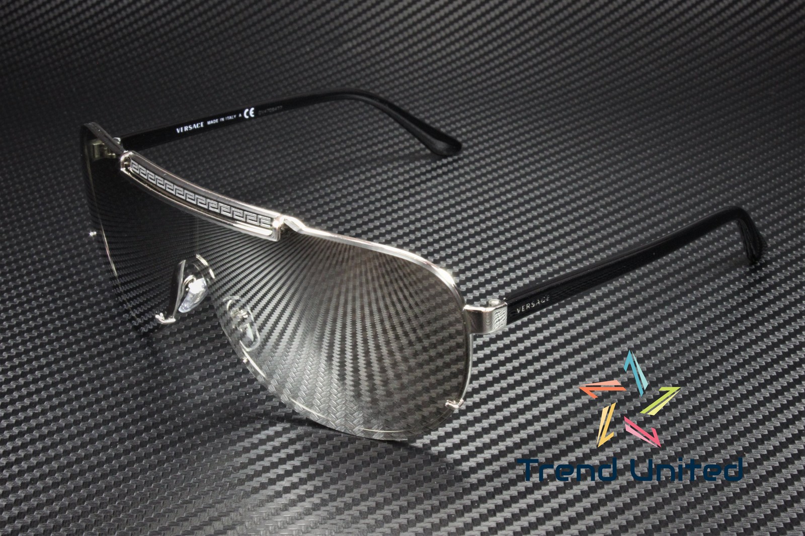 VERSACE VE2140 10006G Silver Light Grey Mirror Silver 40 mm Men’s Sunglasses