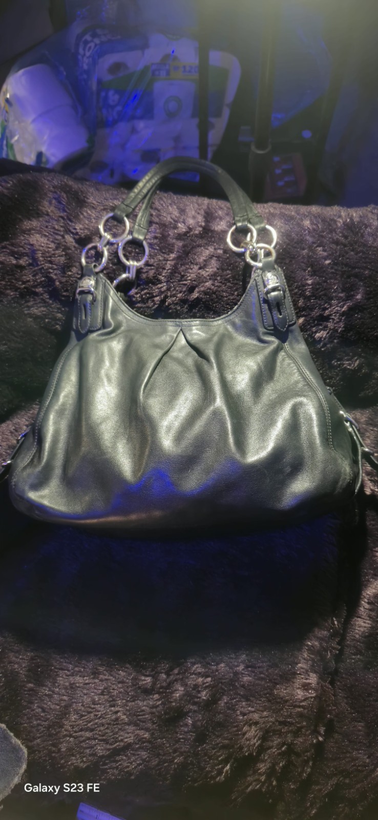 Coach Madison Leather Handbag Black