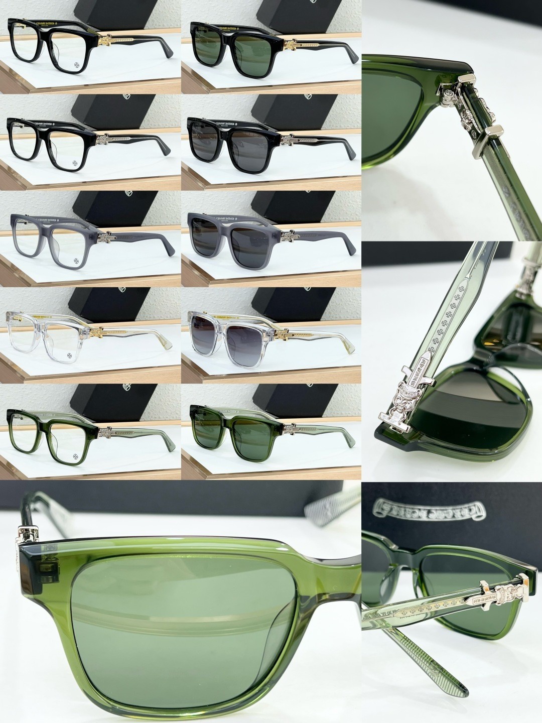 CHROME HEARTS MODEL：VAGILLIONAIRE II Sunglasses SIZE：56口19-152 🐱 1424 1624