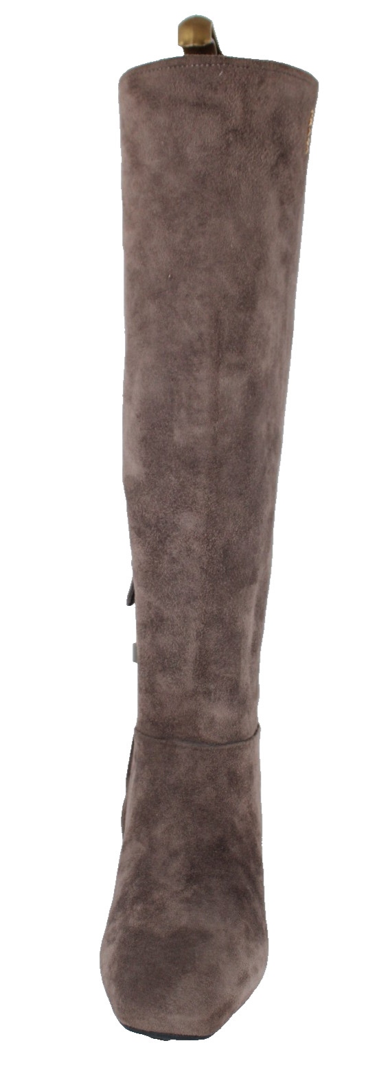 PRADA Cocoa Brown Suede Knee High Hidden Wedge Boots 36.5