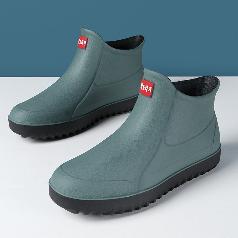 Men’s Short Rain Rubber Boots Waterproof Ankle Deck Shoe Fishing Garden Out Size