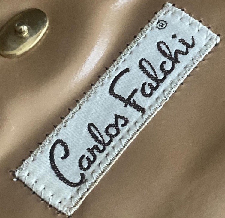 Carlos Falchi Patchwork Leather Snake Lizard Skin Clutch Handbag Vintage