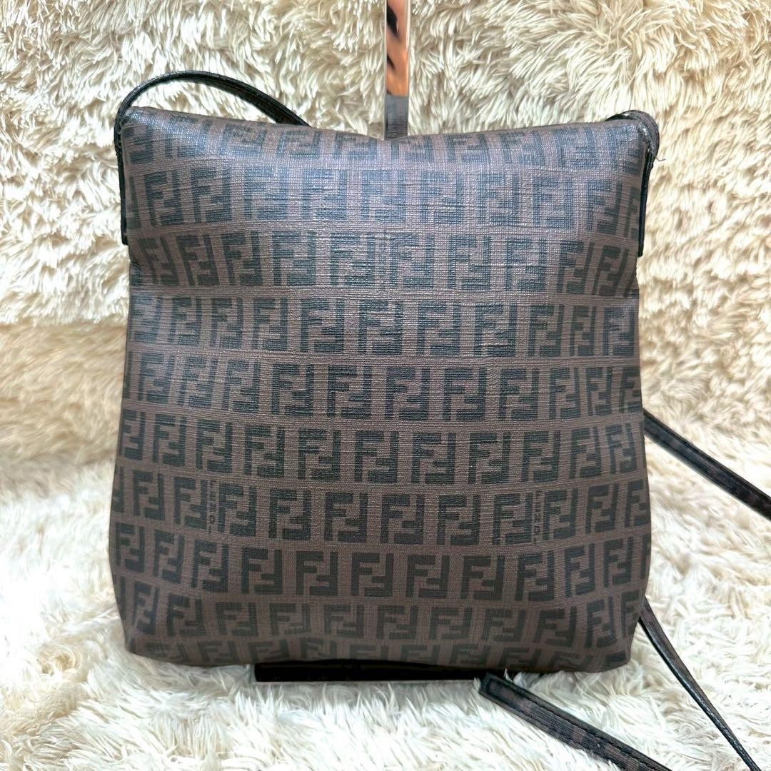 Auth FENDI Mamma Baguette Zucca Shoulder Bag Brown PVC Canvas FF Logo Japan
