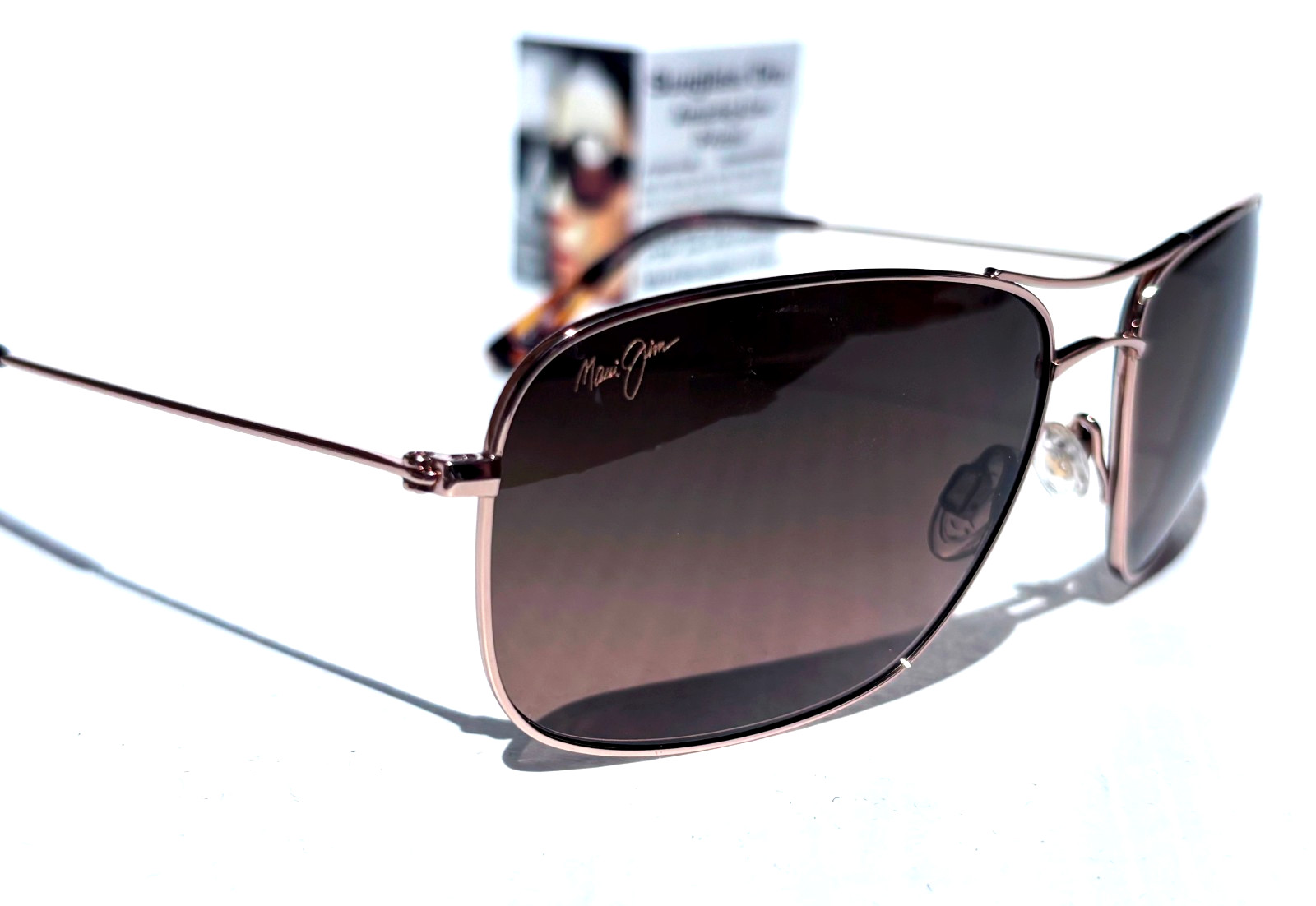 Maui Jim WIKI WIKI Shiny Gold POLARIZED HCL Bronze Lens Sunglass HS246-16