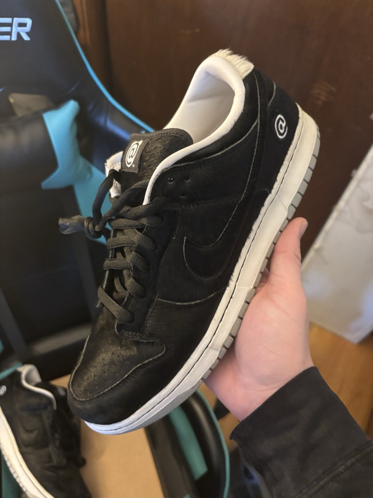 Nike Men’s Black/White Medicom Toy Dunk SB Low BE@RBRICK CZ5127-001 Size 12 Mens