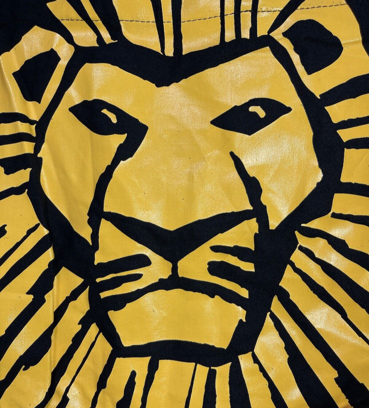 NOS Lion King Cotton Canvas Black Yellow Print Tote Bag 14”x13.5” New