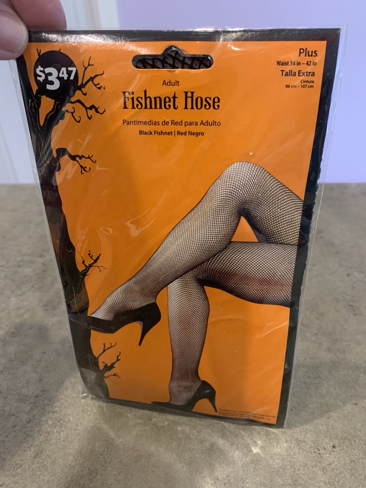 Plus Size Black 100% Nylon Fishnet Tights Hosiery Panty Hose Costume Adult