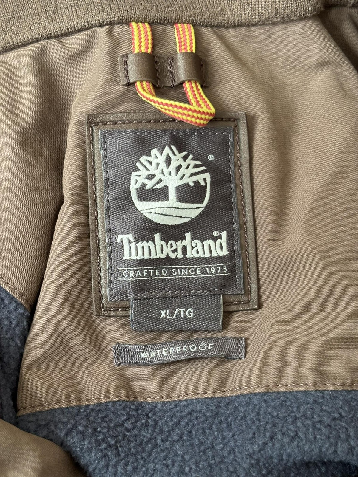 Timberland Jacket Men’s XL Brown DryVent Waterproof Fleece Lined Bomber Casual