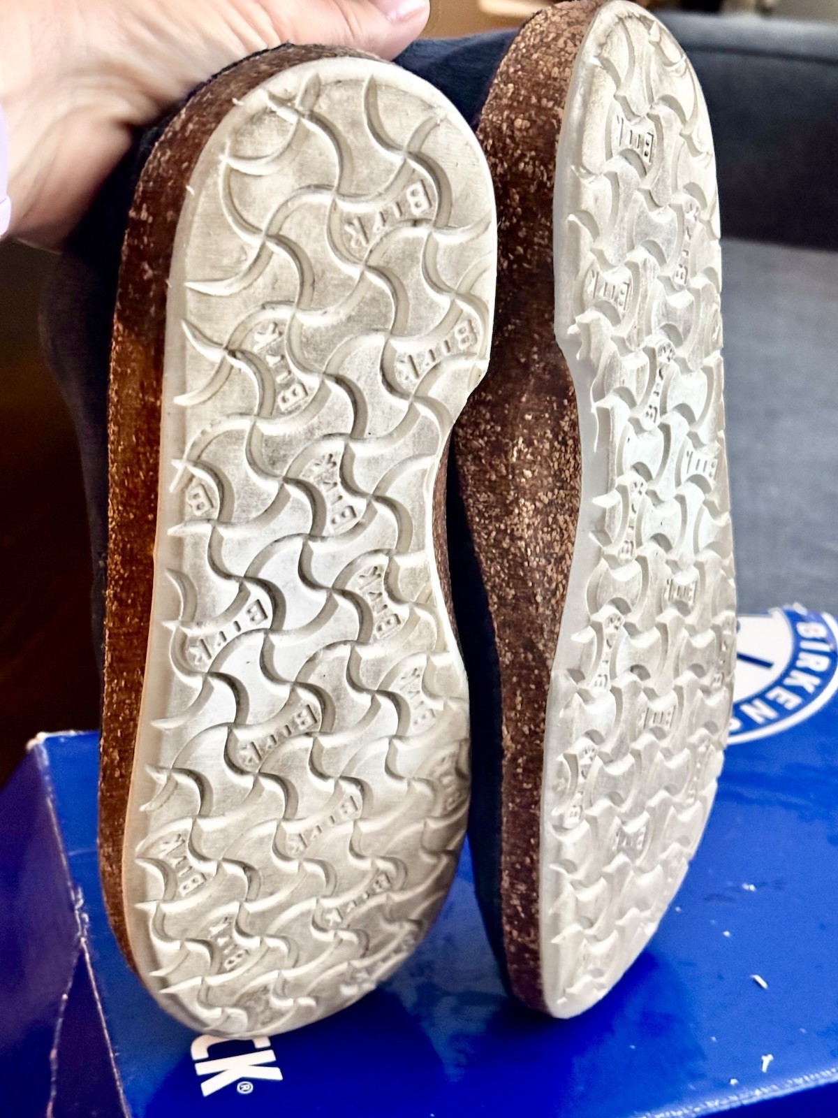 Birkenstock Callan Slip On Navy Suede Shoes Size 40