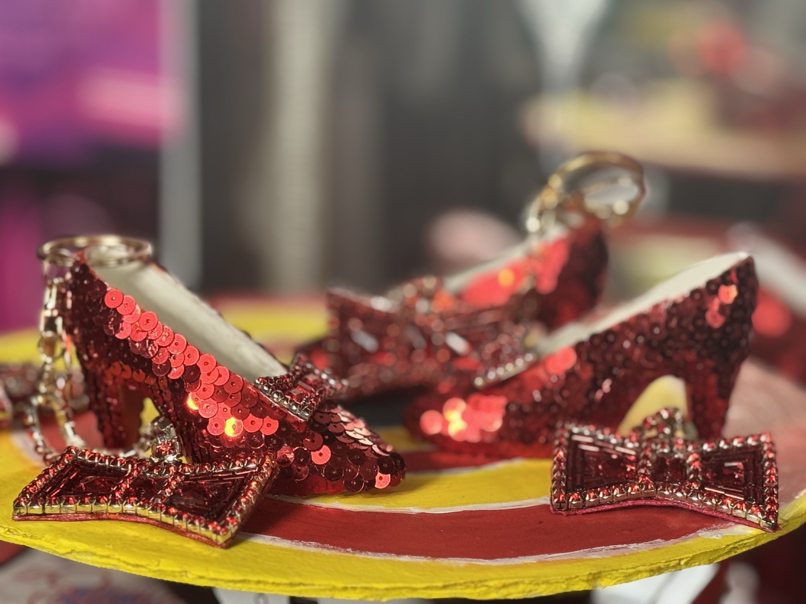 Dorothys Ruby Slippers Handmade Bag Charm Keychains The Wizard Of Oz