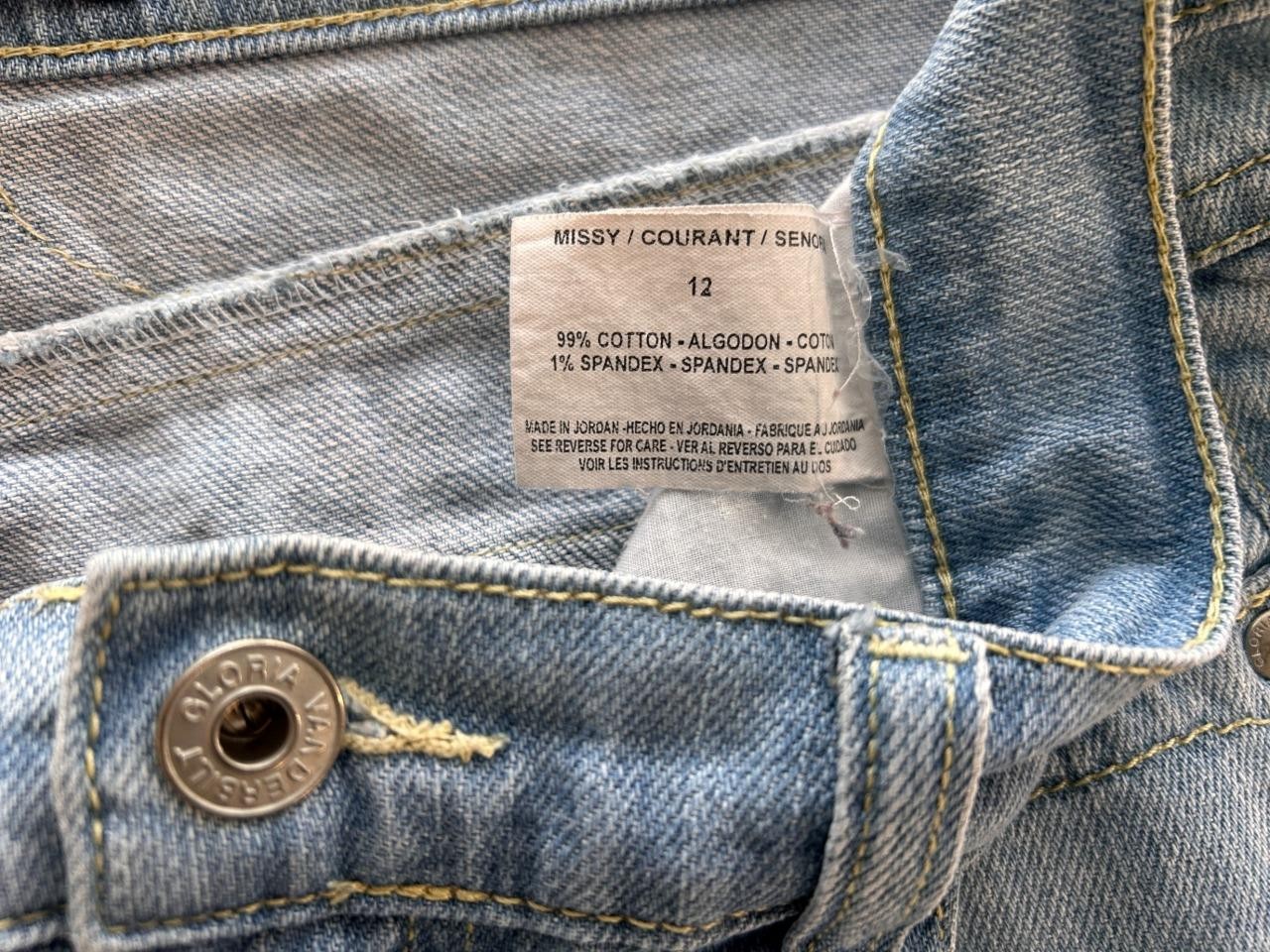 Gloria Vanderbilt jeans capris size 12 blue 14″ inseam 4 pockets long shorts