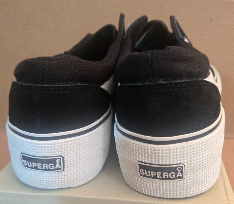 Superga 3041 Revolley Colorblock Platform Sneaker 8.5 Men/10 Women Black/White