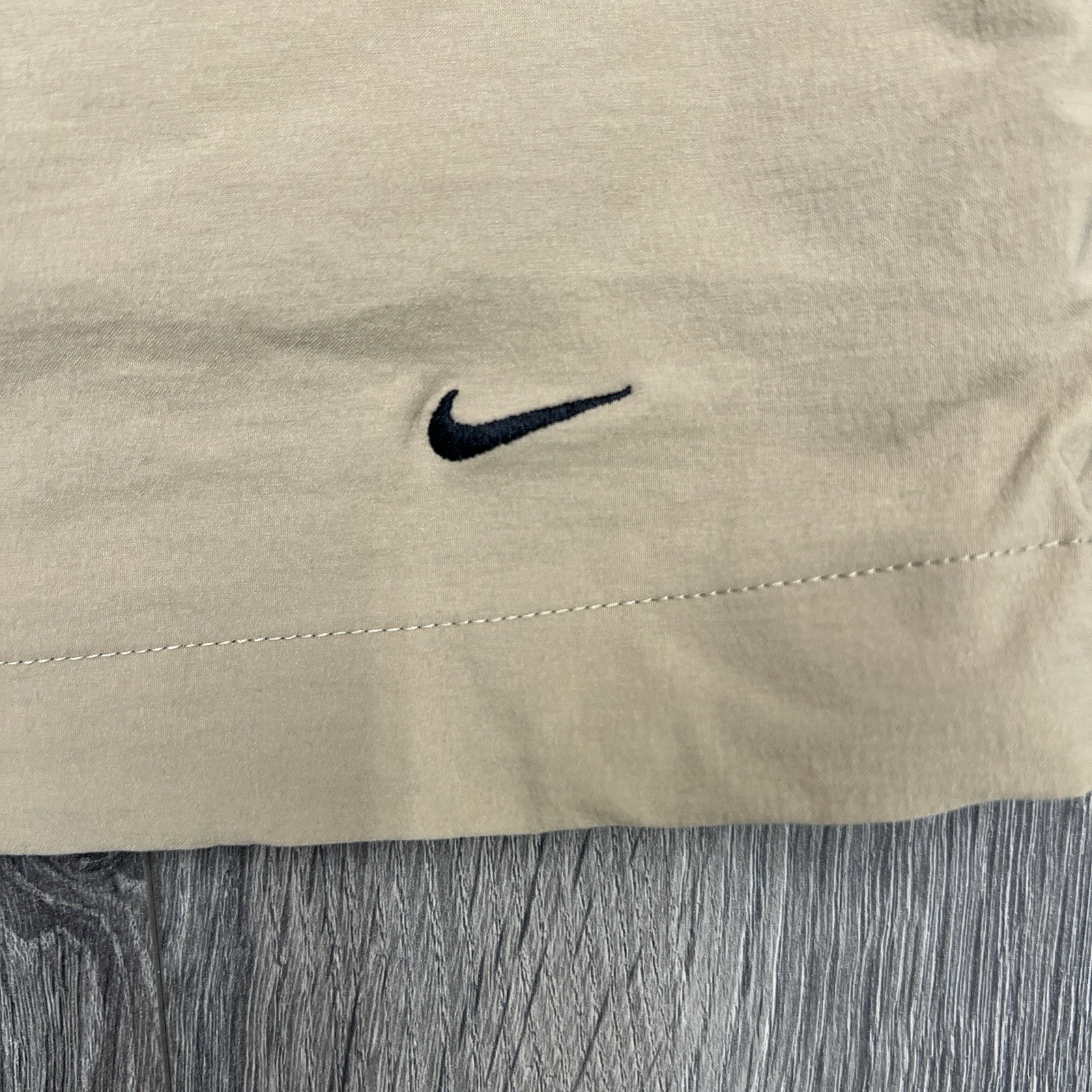 Nike Tech Woven Jacket Large Mens Parachute Beige Black Full Zip Hoodie $130