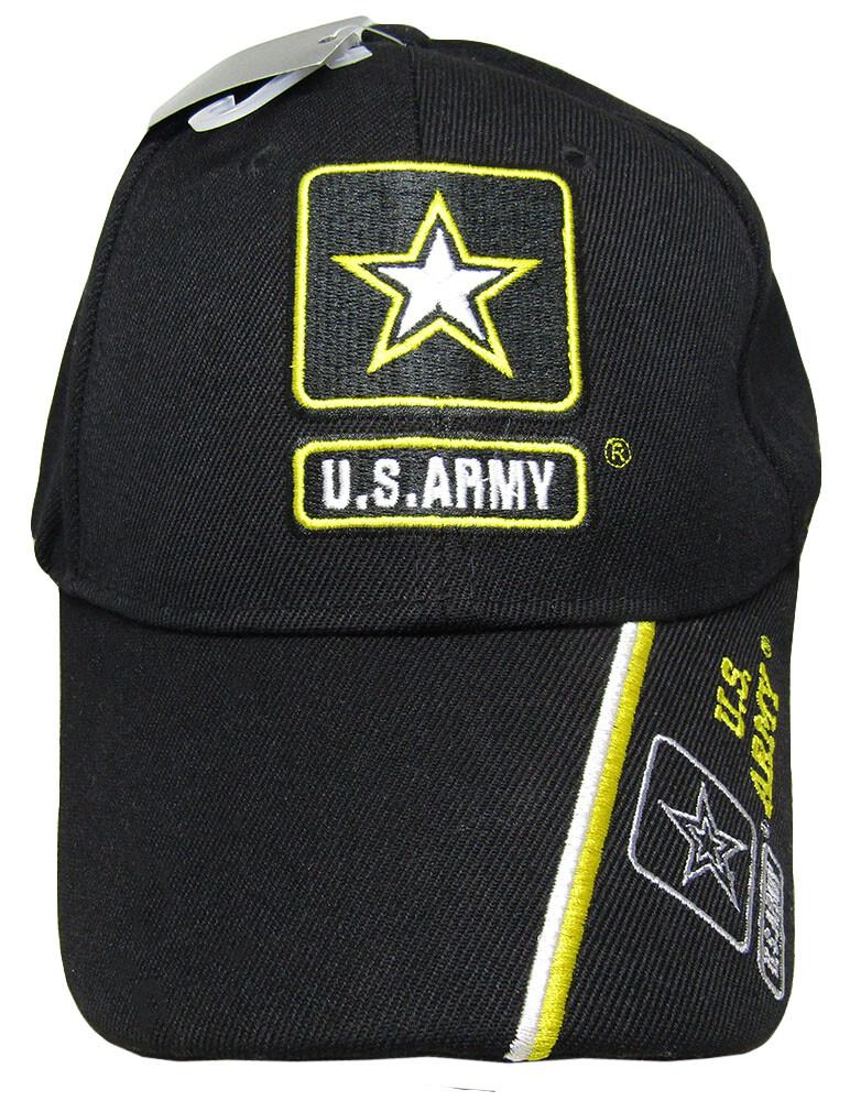 US ARMY STRONG LICENSED SEAL MILITARY LOGO STAR BLACK HAT CAP