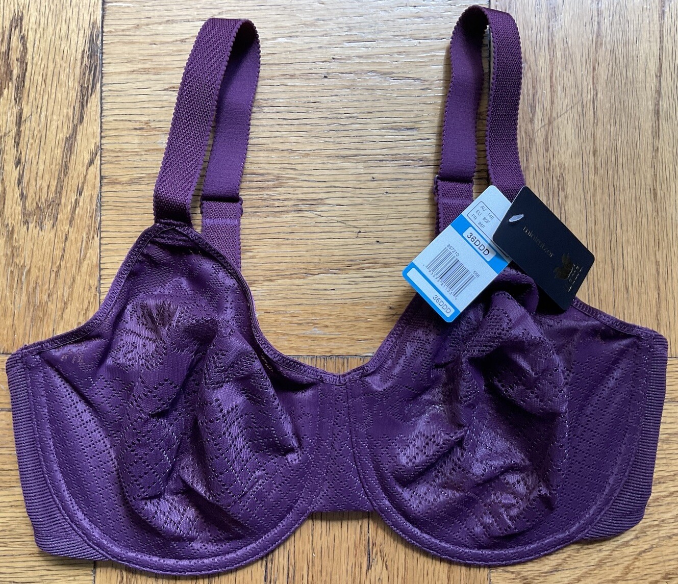 36DDD – WACOAL Visual Effects Minimizer Bra, Italian Plum, New