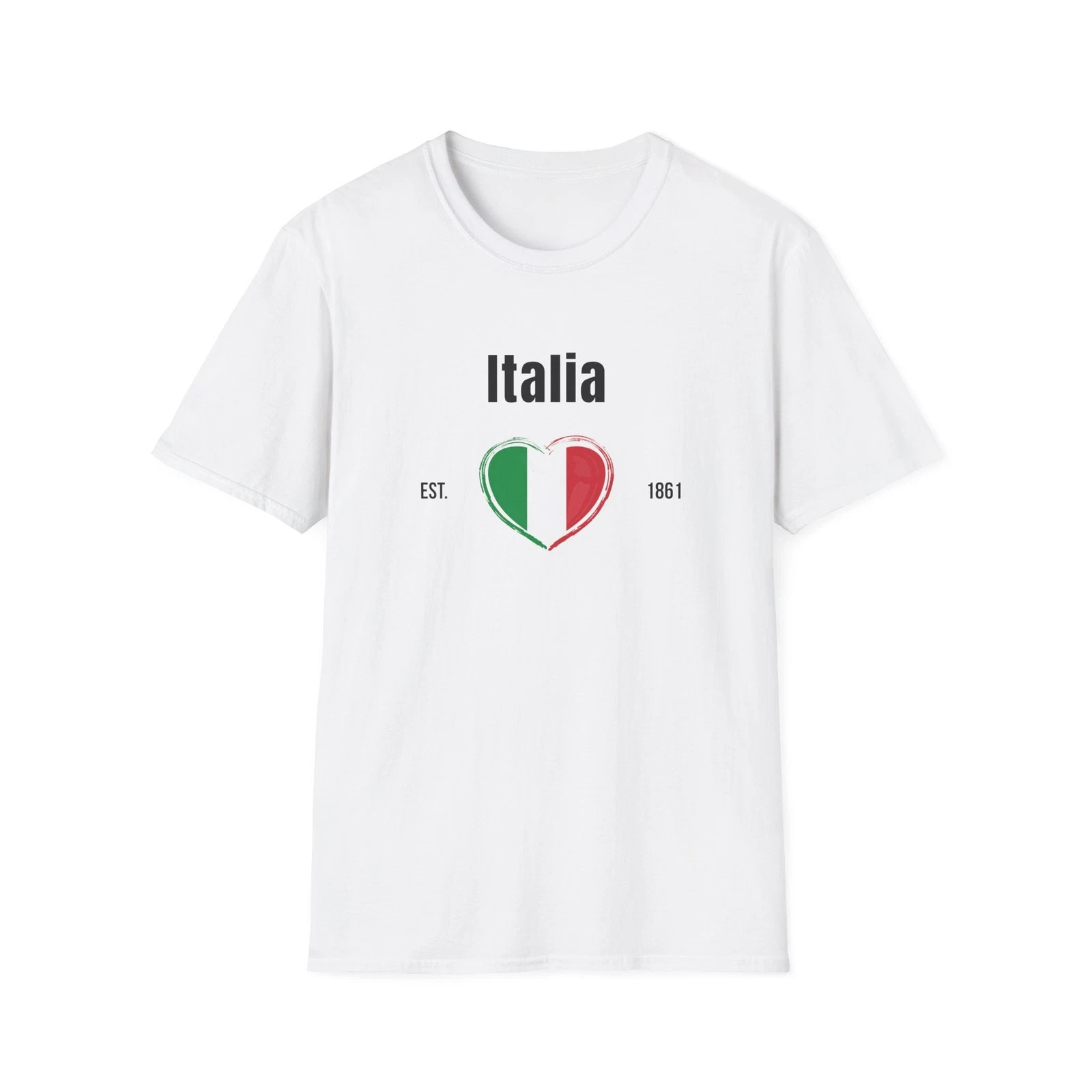 Italian Flag Heart Patriotic Italy White T-shirt