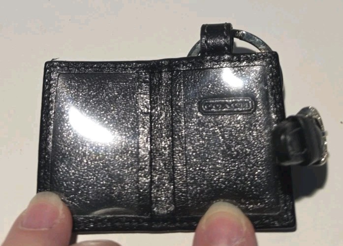 Coach Mini Picture Frame Keychain Bag Charm RARE VINTAGE Black On Black Silver